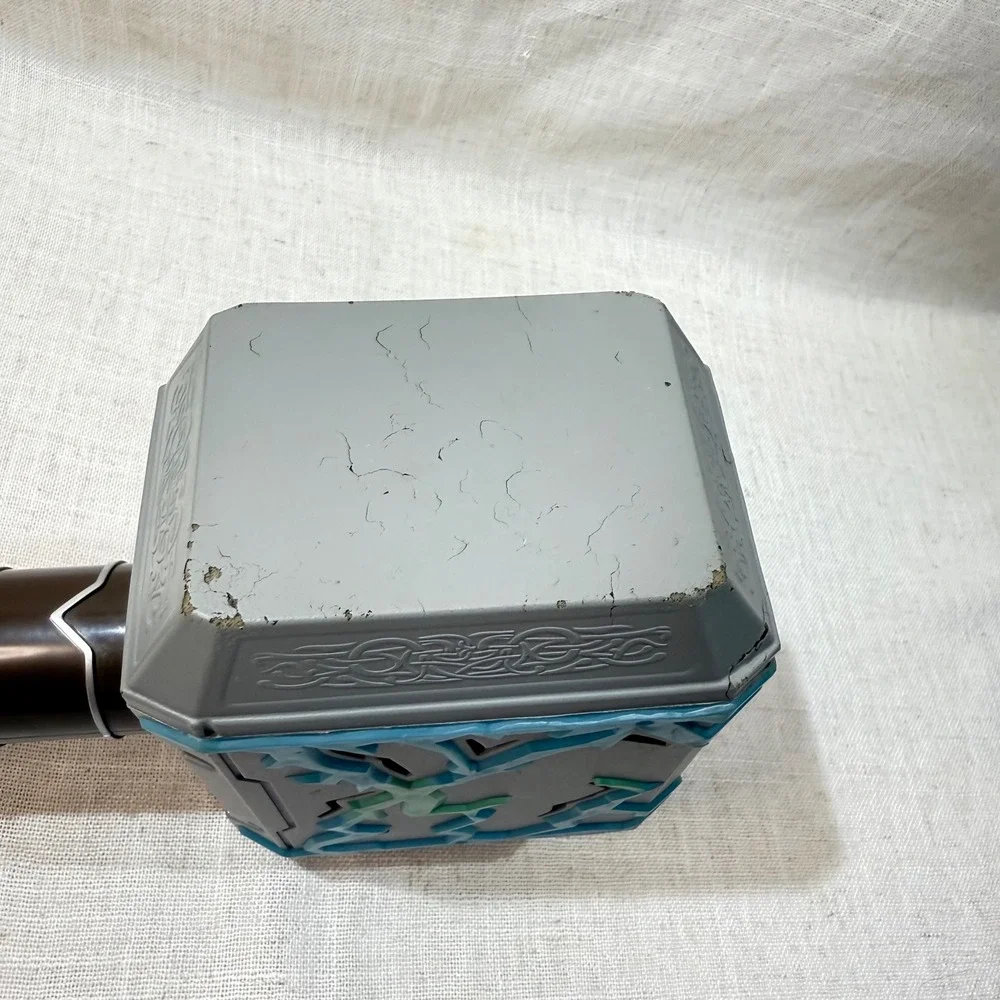 Marvel Thor Mjolnir Rumble Strike Hammer Hasbro 2017 Avengers Foam Toy Grey Blue - Picture 2 of 5
